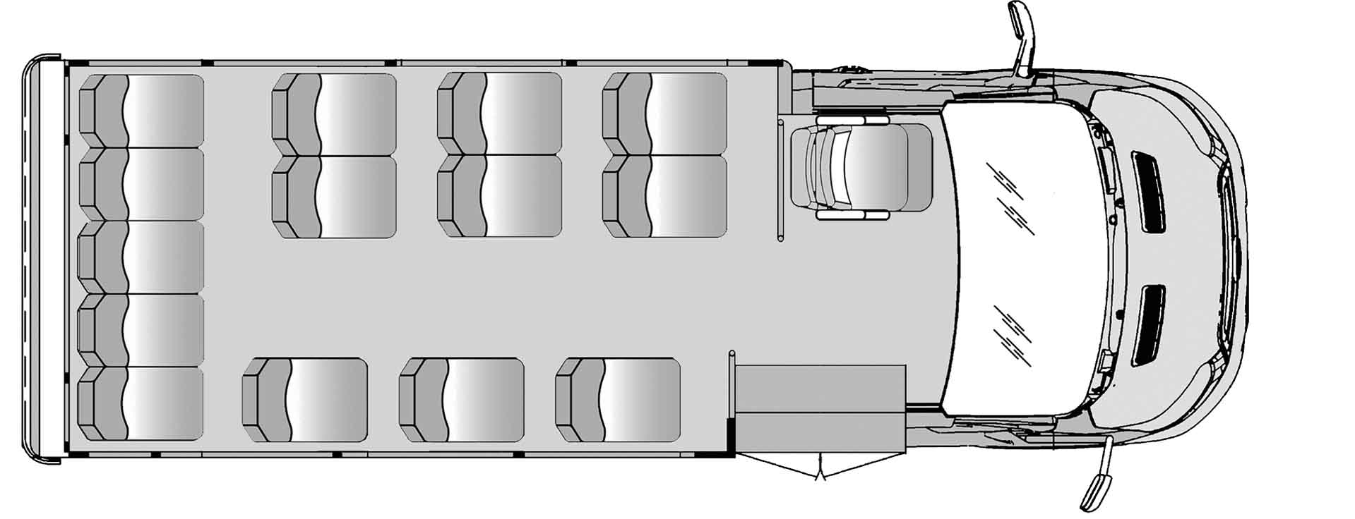 14 Passenger Plus Driver Floorplan Image